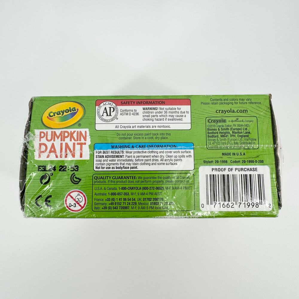 Crayola Pumpkin Paint Set - Autumn Colors, 6 Bottles Non-Toxic Great for Kids 5+ - Picture 6 of 6